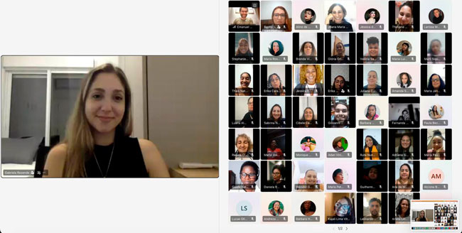Reunidos on-line, via Microsoft Teams, alunos e docentes participam do Fórum com Gabriela Rezende e encerram a I Jornada Acadêmica de Serviço Social.